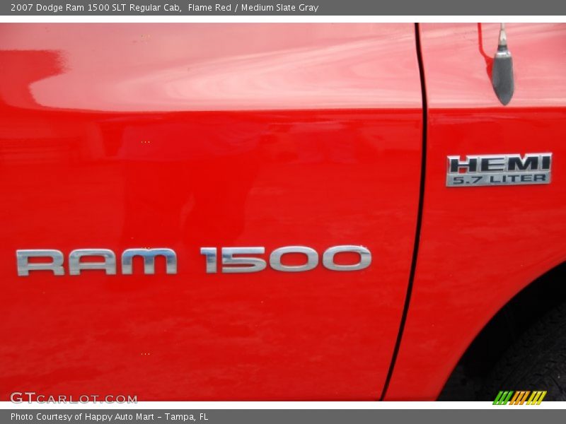 Flame Red / Medium Slate Gray 2007 Dodge Ram 1500 SLT Regular Cab