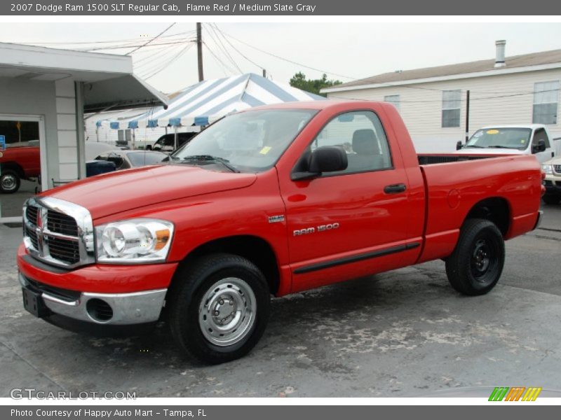 Flame Red / Medium Slate Gray 2007 Dodge Ram 1500 SLT Regular Cab