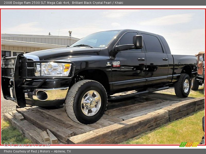 Brilliant Black Crystal Pearl / Khaki 2008 Dodge Ram 2500 SLT Mega Cab 4x4