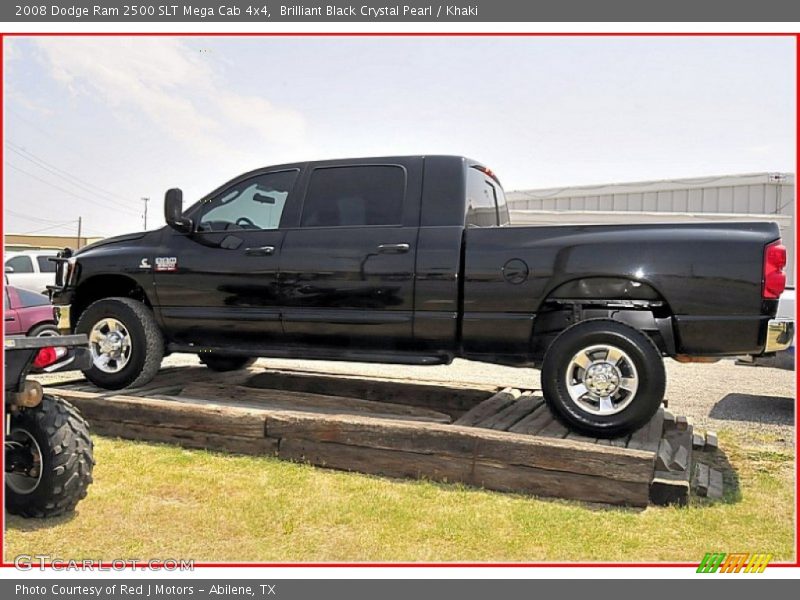 Brilliant Black Crystal Pearl / Khaki 2008 Dodge Ram 2500 SLT Mega Cab 4x4
