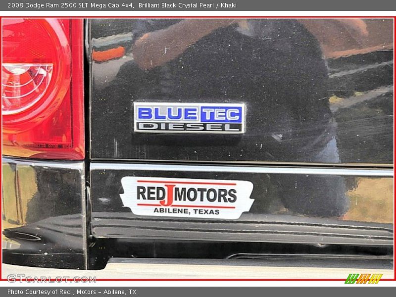 Brilliant Black Crystal Pearl / Khaki 2008 Dodge Ram 2500 SLT Mega Cab 4x4