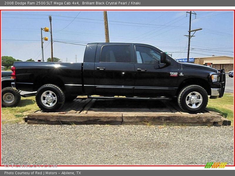 Brilliant Black Crystal Pearl / Khaki 2008 Dodge Ram 2500 SLT Mega Cab 4x4
