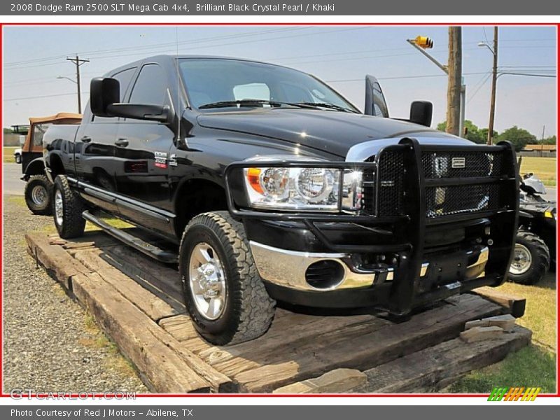 Brilliant Black Crystal Pearl / Khaki 2008 Dodge Ram 2500 SLT Mega Cab 4x4