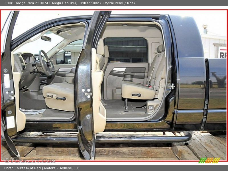 Brilliant Black Crystal Pearl / Khaki 2008 Dodge Ram 2500 SLT Mega Cab 4x4