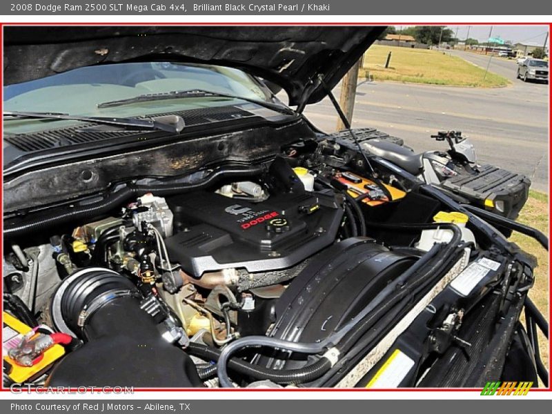 Brilliant Black Crystal Pearl / Khaki 2008 Dodge Ram 2500 SLT Mega Cab 4x4