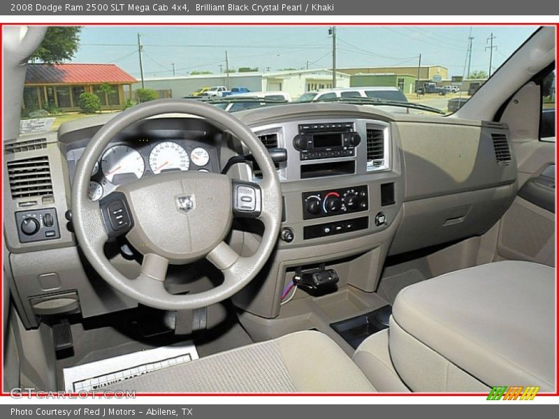 Brilliant Black Crystal Pearl / Khaki 2008 Dodge Ram 2500 SLT Mega Cab 4x4