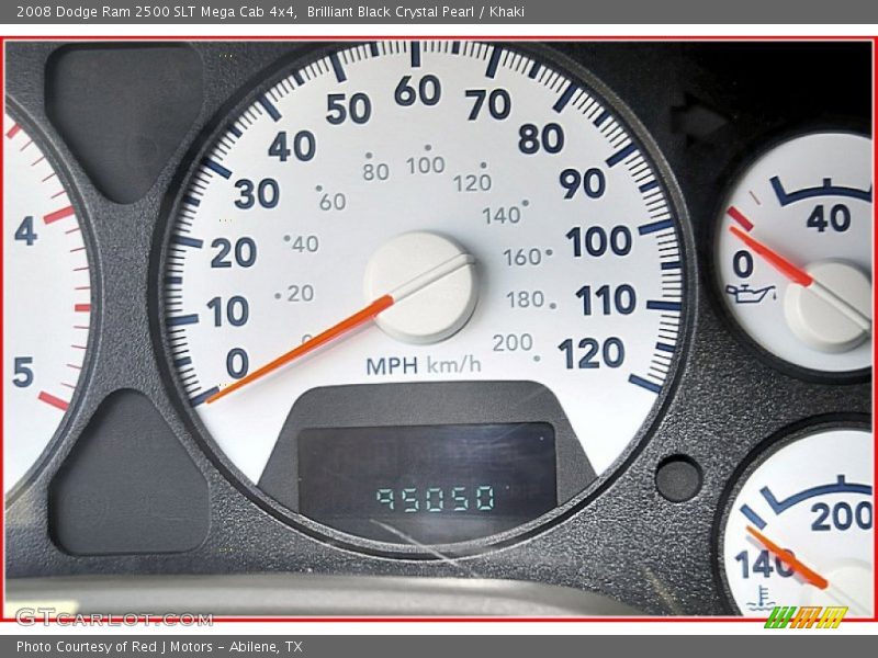 Brilliant Black Crystal Pearl / Khaki 2008 Dodge Ram 2500 SLT Mega Cab 4x4