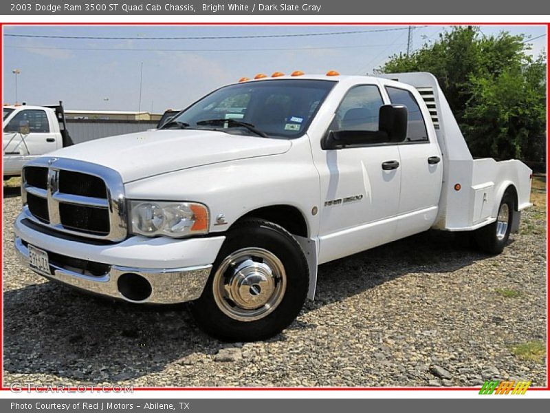 Bright White / Dark Slate Gray 2003 Dodge Ram 3500 ST Quad Cab Chassis