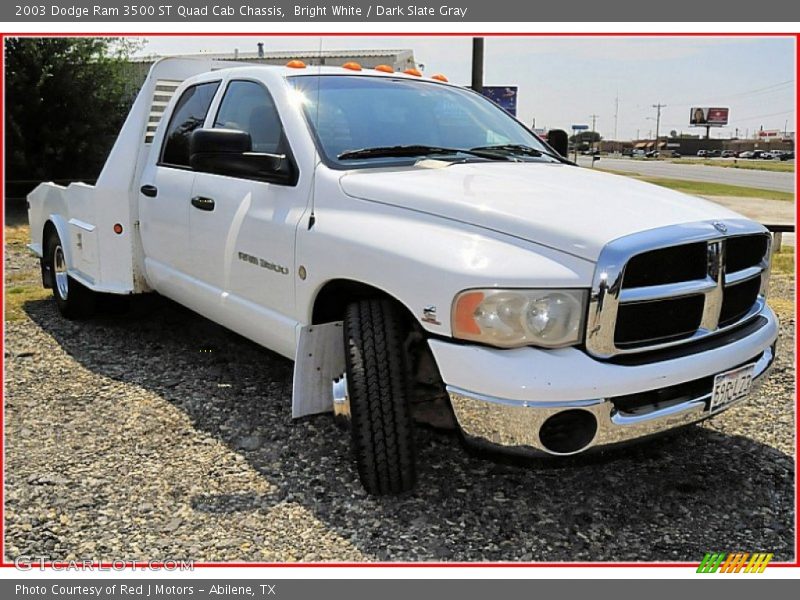 Bright White / Dark Slate Gray 2003 Dodge Ram 3500 ST Quad Cab Chassis