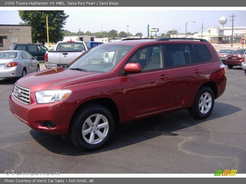 Salsa Red Pearl / Sand Beige 2009 Toyota Highlander V6 4WD