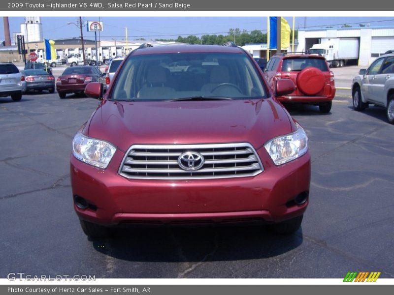 Salsa Red Pearl / Sand Beige 2009 Toyota Highlander V6 4WD