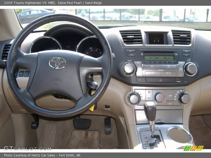 Salsa Red Pearl / Sand Beige 2009 Toyota Highlander V6 4WD