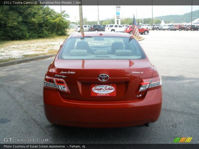 Barcelona Red Metallic / Ash 2011 Toyota Camry LE