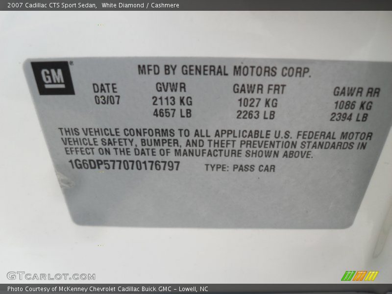 White Diamond / Cashmere 2007 Cadillac CTS Sport Sedan
