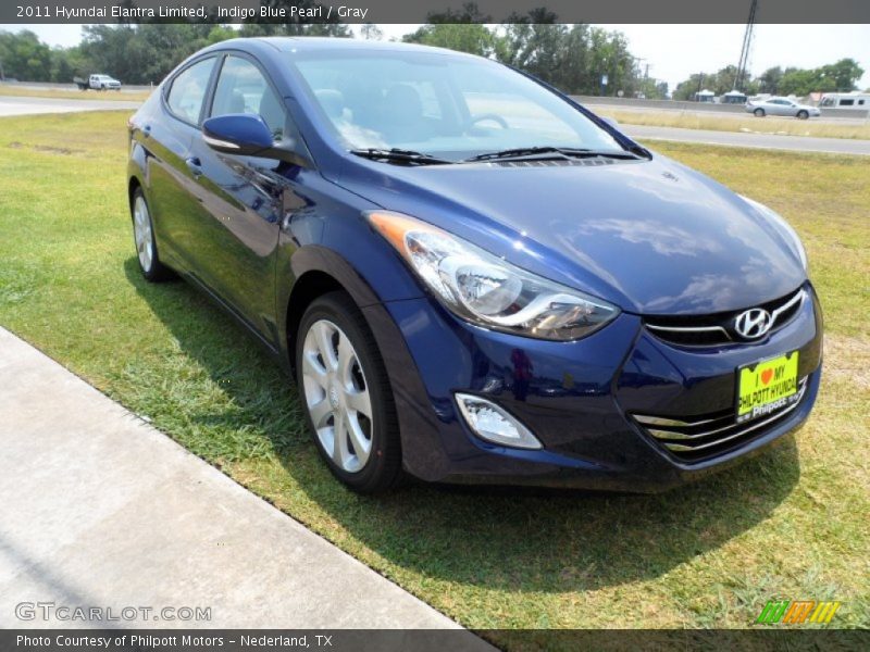 Indigo Blue Pearl / Gray 2011 Hyundai Elantra Limited