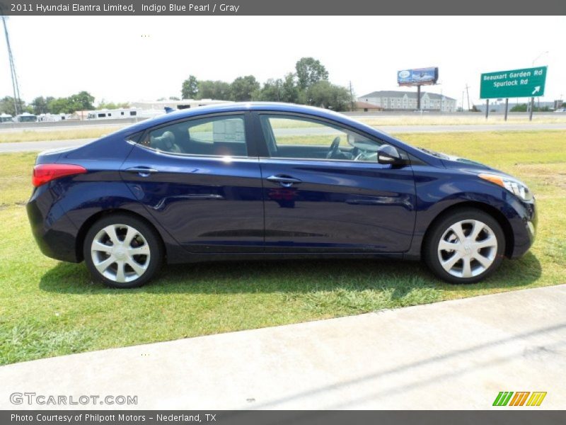Indigo Blue Pearl / Gray 2011 Hyundai Elantra Limited
