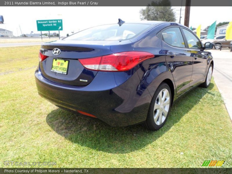 Indigo Blue Pearl / Gray 2011 Hyundai Elantra Limited