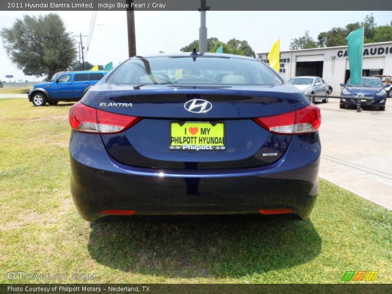 Indigo Blue Pearl / Gray 2011 Hyundai Elantra Limited