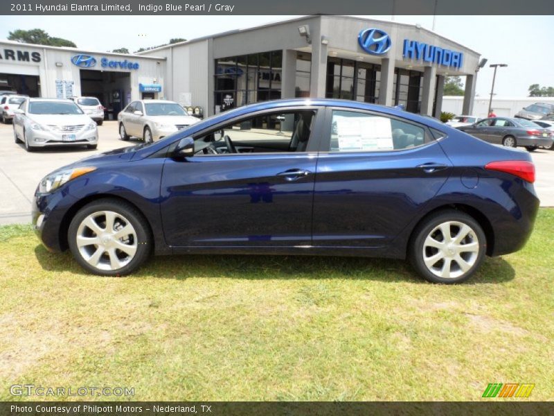Indigo Blue Pearl / Gray 2011 Hyundai Elantra Limited