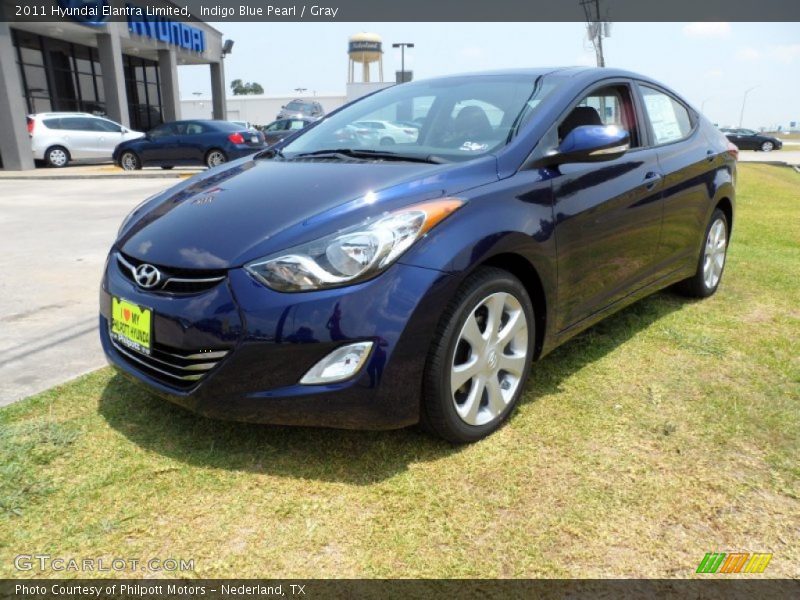 Indigo Blue Pearl / Gray 2011 Hyundai Elantra Limited