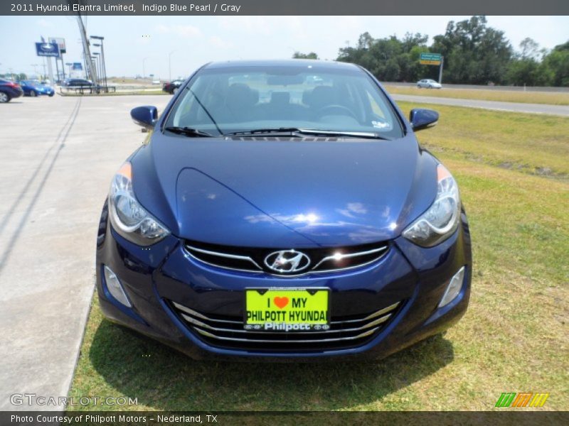 Indigo Blue Pearl / Gray 2011 Hyundai Elantra Limited
