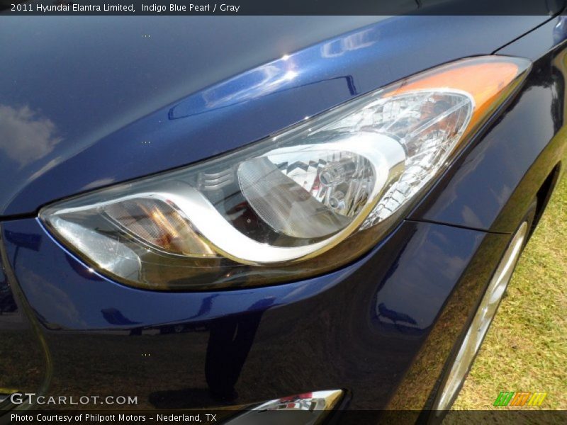 Indigo Blue Pearl / Gray 2011 Hyundai Elantra Limited