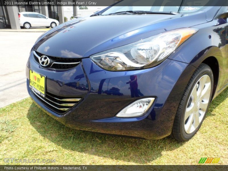 Indigo Blue Pearl / Gray 2011 Hyundai Elantra Limited