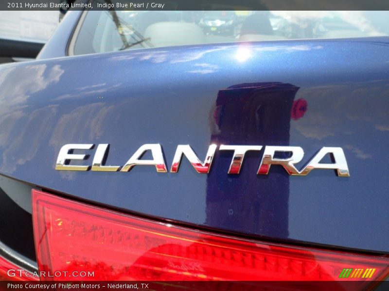 Indigo Blue Pearl / Gray 2011 Hyundai Elantra Limited