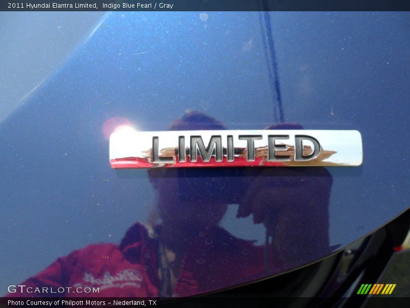 Indigo Blue Pearl / Gray 2011 Hyundai Elantra Limited