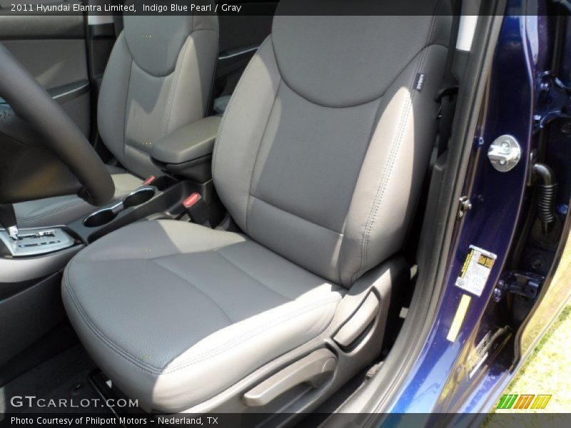 Indigo Blue Pearl / Gray 2011 Hyundai Elantra Limited
