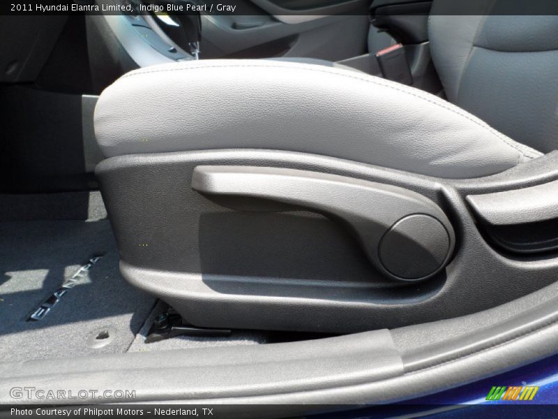 Indigo Blue Pearl / Gray 2011 Hyundai Elantra Limited