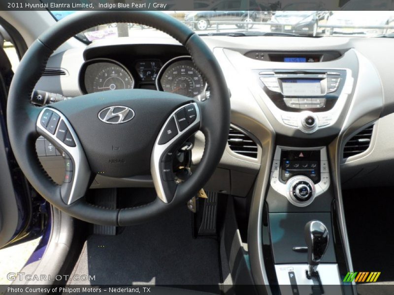 Indigo Blue Pearl / Gray 2011 Hyundai Elantra Limited