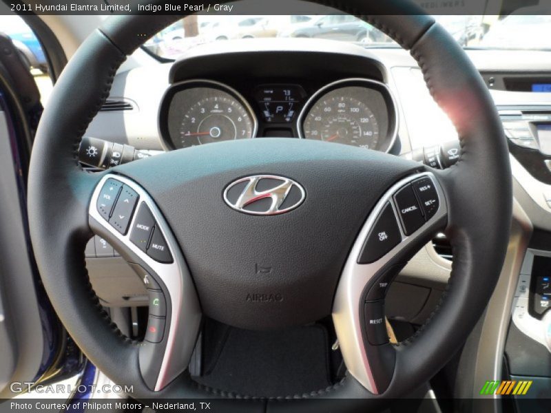Indigo Blue Pearl / Gray 2011 Hyundai Elantra Limited