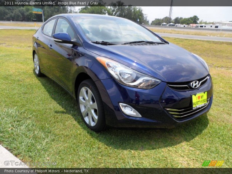 Indigo Blue Pearl / Gray 2011 Hyundai Elantra Limited