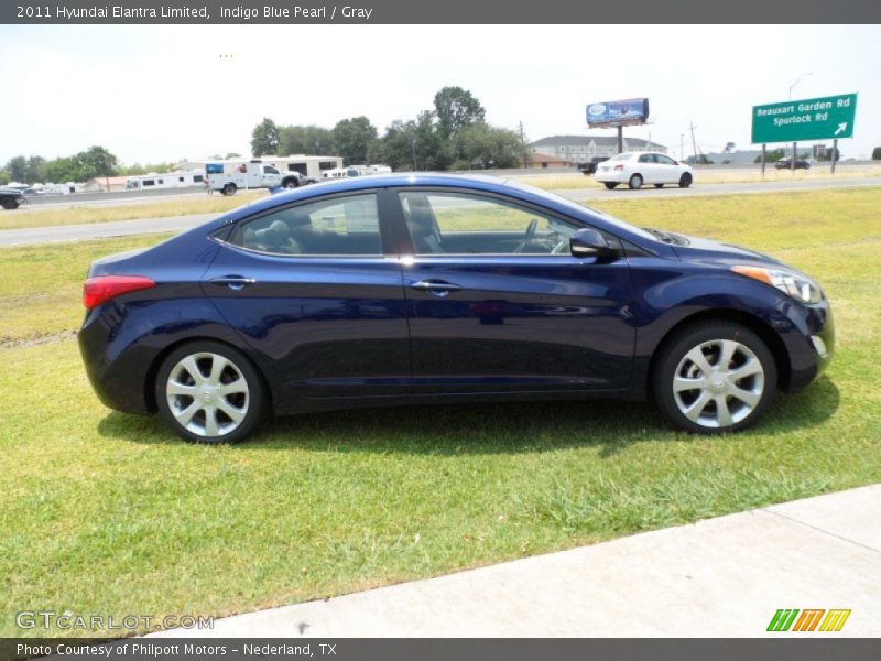 Indigo Blue Pearl / Gray 2011 Hyundai Elantra Limited
