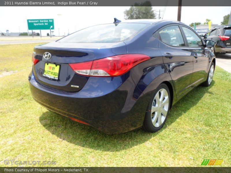 Indigo Blue Pearl / Gray 2011 Hyundai Elantra Limited