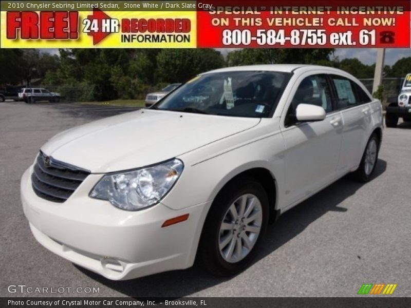 Stone White / Dark Slate Gray 2010 Chrysler Sebring Limited Sedan