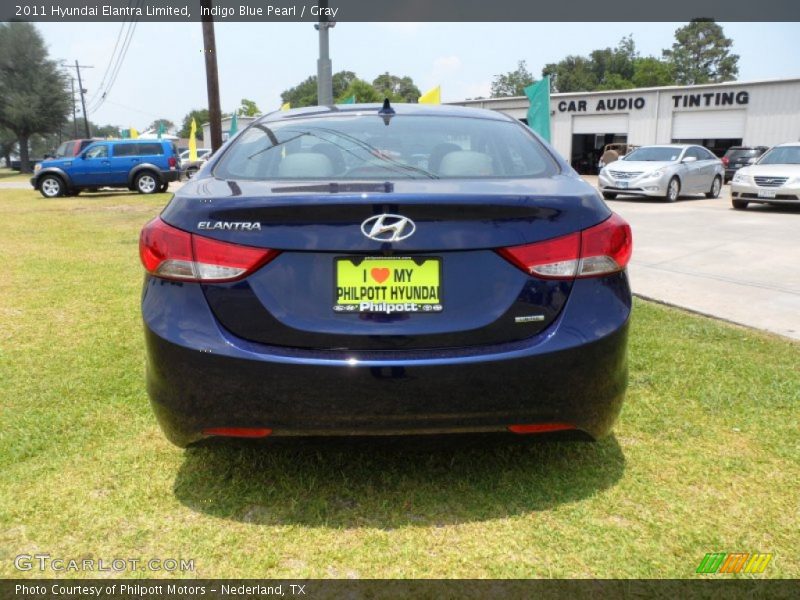 Indigo Blue Pearl / Gray 2011 Hyundai Elantra Limited