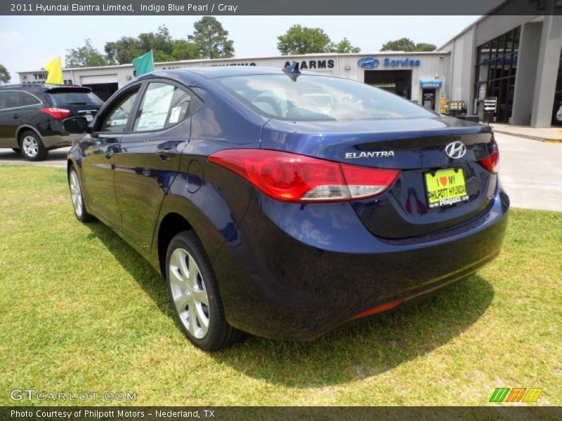 Indigo Blue Pearl / Gray 2011 Hyundai Elantra Limited