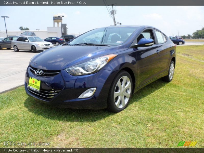 Indigo Blue Pearl / Gray 2011 Hyundai Elantra Limited