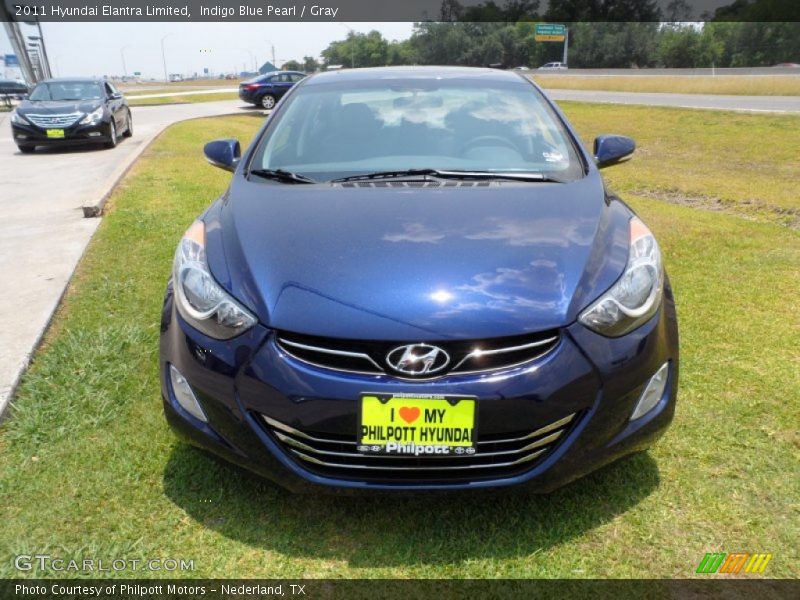 Indigo Blue Pearl / Gray 2011 Hyundai Elantra Limited
