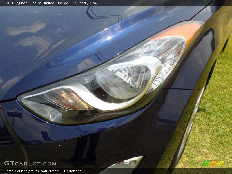 Indigo Blue Pearl / Gray 2011 Hyundai Elantra Limited