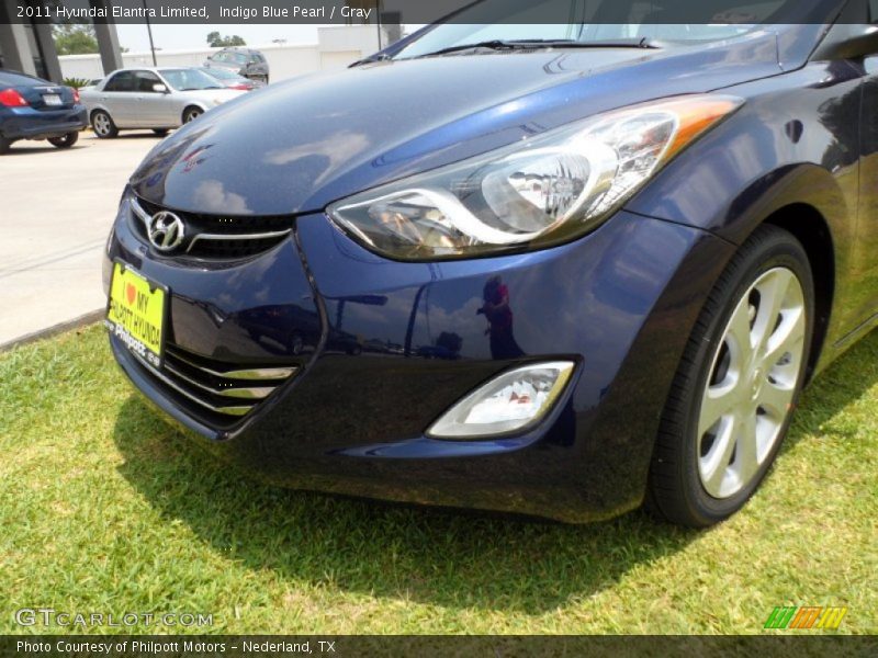 Indigo Blue Pearl / Gray 2011 Hyundai Elantra Limited