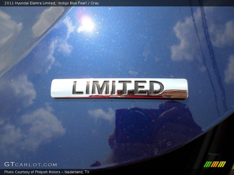 Indigo Blue Pearl / Gray 2011 Hyundai Elantra Limited