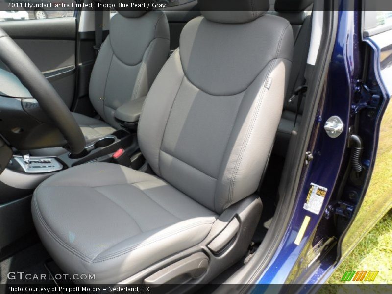 Indigo Blue Pearl / Gray 2011 Hyundai Elantra Limited