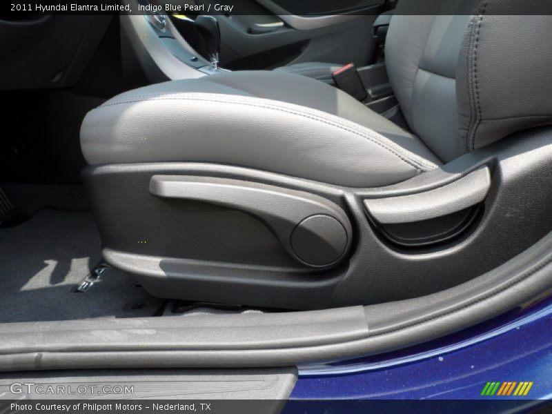 Indigo Blue Pearl / Gray 2011 Hyundai Elantra Limited