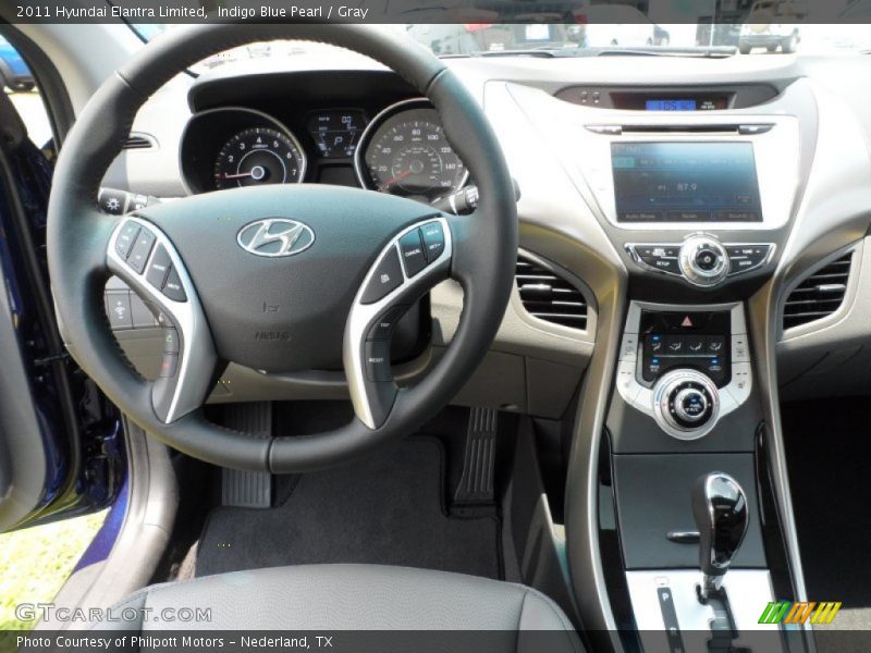 Indigo Blue Pearl / Gray 2011 Hyundai Elantra Limited