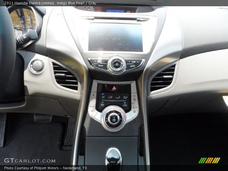 Indigo Blue Pearl / Gray 2011 Hyundai Elantra Limited