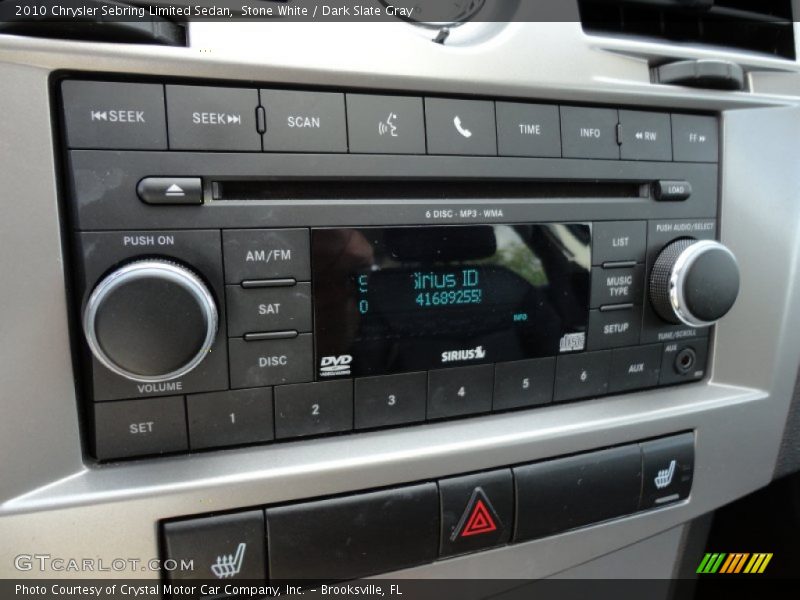 Stone White / Dark Slate Gray 2010 Chrysler Sebring Limited Sedan