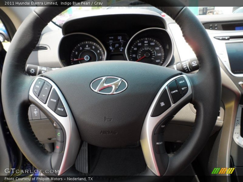Indigo Blue Pearl / Gray 2011 Hyundai Elantra Limited